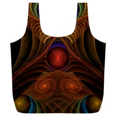 Fractal Fantasy Design Swirl Full Print Recycle Bag (xxl)