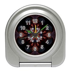 Fractal Flower Fantasy Floral Travel Alarm Clock