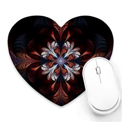 Fractal Flower Fantasy Floral Heart Mousepads by Wegoenart