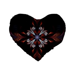 Fractal Flower Fantasy Floral Standard 16  Premium Heart Shape Cushions by Wegoenart