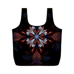 Fractal Flower Fantasy Floral Full Print Recycle Bag (m) by Wegoenart