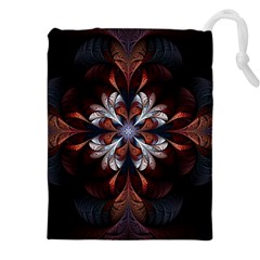 Fractal Flower Fantasy Floral Drawstring Pouch (4xl)