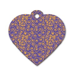 Spiral Patter Seamless Tile Dog Tag Heart (two Sides) by Wegoenart