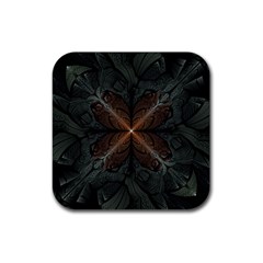 Art Abstract Fractal Pattern Rubber Coaster (Square) 