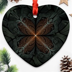 Art Abstract Fractal Pattern Heart Ornament (Two Sides)