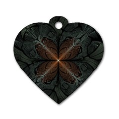 Art Abstract Fractal Pattern Dog Tag Heart (Two Sides)