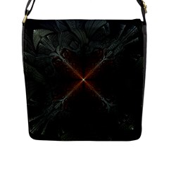 Art Abstract Fractal Pattern Flap Closure Messenger Bag (L)