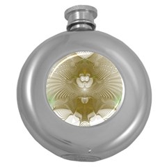 Fractal Background Pattern Creative Round Hip Flask (5 Oz) by Wegoenart