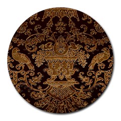 Vintage Frame Ornaments Decorative Round Mousepads by Wegoenart