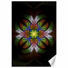 Fractal Flower Fantasy Pattern Canvas 12  X 18  by Wegoenart