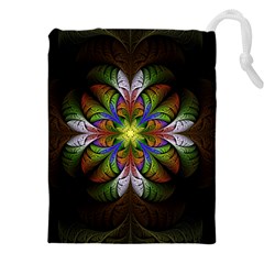 Fractal Flower Fantasy Pattern Drawstring Pouch (5xl)