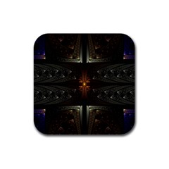 Fractal Artwork Abstract Fantasy Rubber Square Coaster (4 Pack)  by Wegoenart