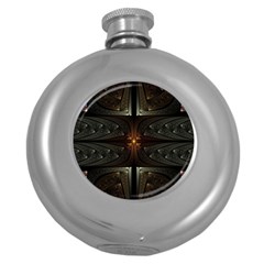 Fractal Artwork Abstract Fantasy Round Hip Flask (5 Oz) by Wegoenart