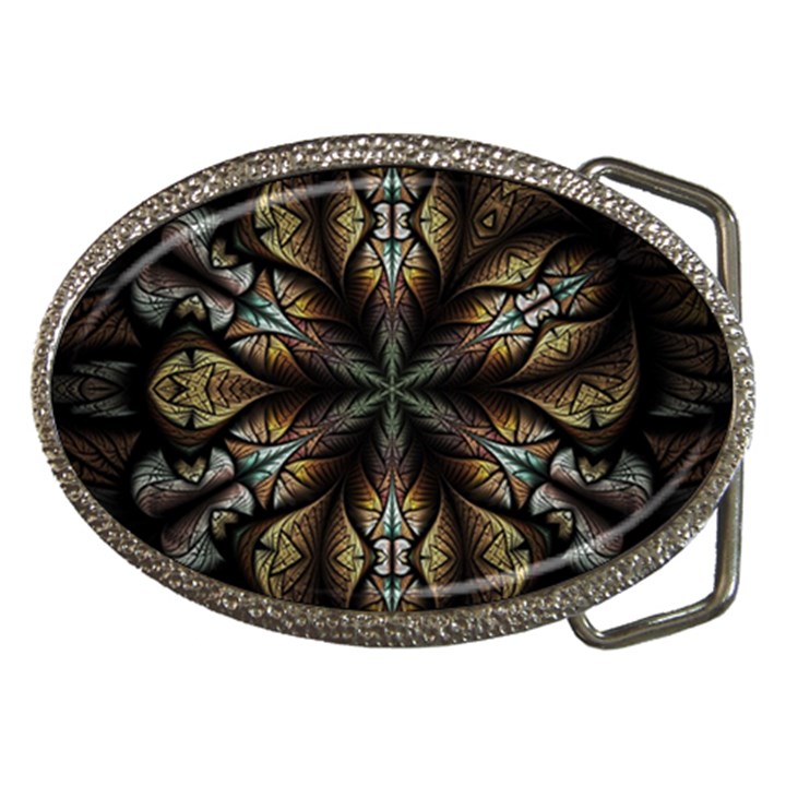 Fractal Flower Fantasy Floral Belt Buckles