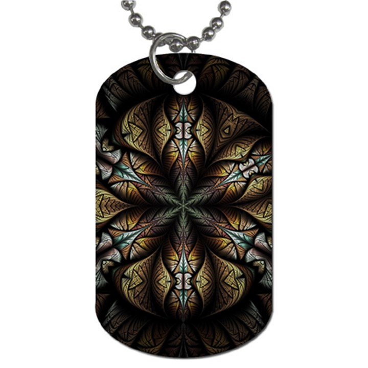 Fractal Flower Fantasy Floral Dog Tag (Two Sides)