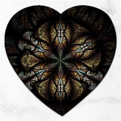 Fractal Flower Fantasy Floral Jigsaw Puzzle (heart) by Wegoenart