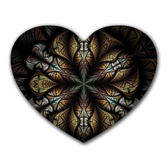 Fractal Flower Fantasy Floral Heart Mousepads by Wegoenart