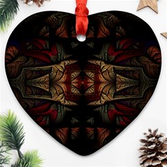 Fractal Fantasy Texture Pattern Heart Ornament (two Sides) by Wegoenart