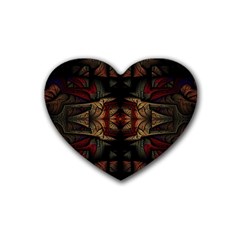 Fractal Fantasy Texture Pattern Rubber Coaster (heart)  by Wegoenart