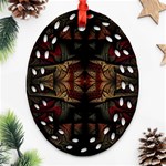 Fractal Fantasy Texture Pattern Oval Filigree Ornament (Two Sides) Front