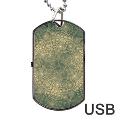 Fractal Abstract Background Pattern Dog Tag Usb Flash (one Side) by Wegoenart