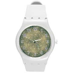 Fractal Abstract Background Pattern Round Plastic Sport Watch (m) by Wegoenart