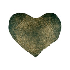 Fractal Abstract Background Pattern Standard 16  Premium Flano Heart Shape Cushions