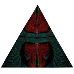 Fractal Abstract Background Pattern Wooden Puzzle Triangle by Wegoenart