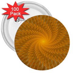 Fractal Abstract Background Pattern Gold Golden Yellow 3  Buttons (100 Pack)  by Wegoenart