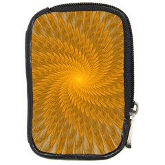 Fractal Abstract Background Pattern Gold Golden Yellow Compact Camera Leather Case by Wegoenart