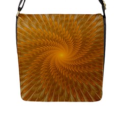 Fractal Abstract Background Pattern Gold Golden Yellow Flap Closure Messenger Bag (l) by Wegoenart