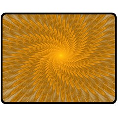 Fractal Abstract Background Pattern Gold Golden Yellow Double Sided Fleece Blanket (medium)  by Wegoenart