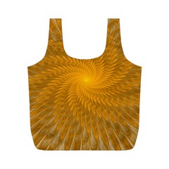 Fractal Abstract Background Pattern Gold Golden Yellow Full Print Recycle Bag (m) by Wegoenart