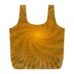 Fractal Abstract Background Pattern Gold Golden Yellow Full Print Recycle Bag (l) by Wegoenart