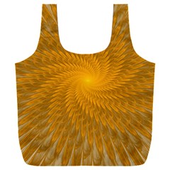 Fractal Abstract Background Pattern Gold Golden Yellow Full Print Recycle Bag (xxl) by Wegoenart