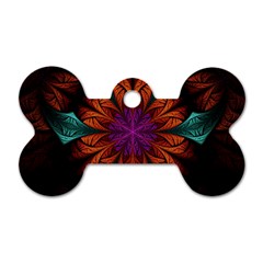 Fractal Flower Fantasy Floral Dog Tag Bone (one Side) by Wegoenart