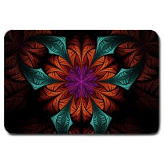 Fractal Flower Fantasy Floral Large Doormat  by Wegoenart