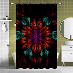 Fractal Flower Fantasy Floral Shower Curtain 48  X 72  (small)  by Wegoenart