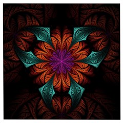 Fractal Flower Fantasy Floral Wooden Puzzle Square by Wegoenart