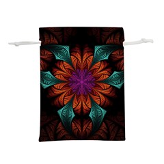 Fractal Flower Fantasy Floral Lightweight Drawstring Pouch (l) by Wegoenart