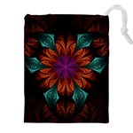 Fractal Flower Fantasy Floral Drawstring Pouch (5XL) Front