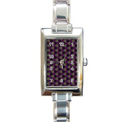 Wallpaper Floral Pattern Purple Rectangle Italian Charm Watch by Wegoenart