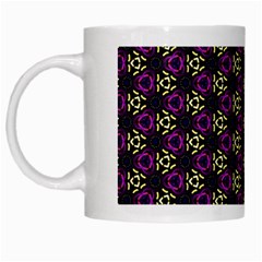 Wallpaper Floral Pattern Purple White Mugs by Wegoenart