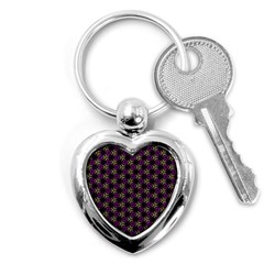 Wallpaper Floral Pattern Purple Key Chain (heart) by Wegoenart