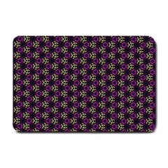 Wallpaper Floral Pattern Purple Small Doormat  by Wegoenart