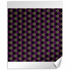 Wallpaper Floral Pattern Purple Canvas 11  X 14  by Wegoenart