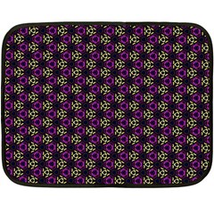 Wallpaper Floral Pattern Purple Fleece Blanket (mini) by Wegoenart