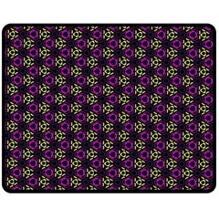 Wallpaper Floral Pattern Purple Fleece Blanket (medium)  by Wegoenart