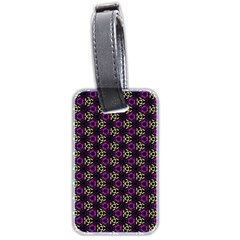 Wallpaper Floral Pattern Purple Luggage Tag (two Sides) by Wegoenart