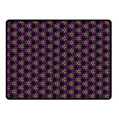 Wallpaper Floral Pattern Purple Double Sided Fleece Blanket (small)  by Wegoenart